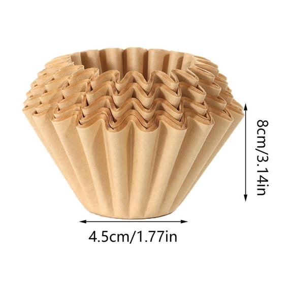 Coffee Filters Natural Unbleached Brown Biodegradable Extra Cup for Commercial, Home Coffee Maker Extra High Extra Wide,Anti ground(50 Pcs)