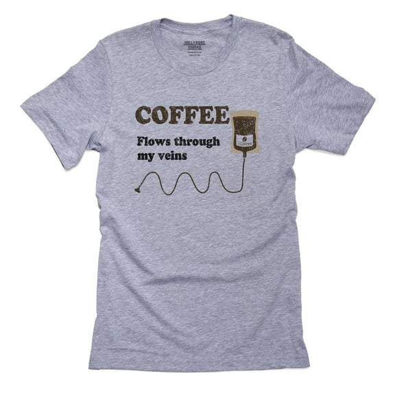 Coffee Flows Through My Veins IV Graphic Men's Grey T-Shirt