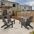 thumbnail image 1 of Coffee Folding Plastic Outdoor Adirondack Chair Patio Fire Pit Chair for Outside (4-Pack), 1 of 1