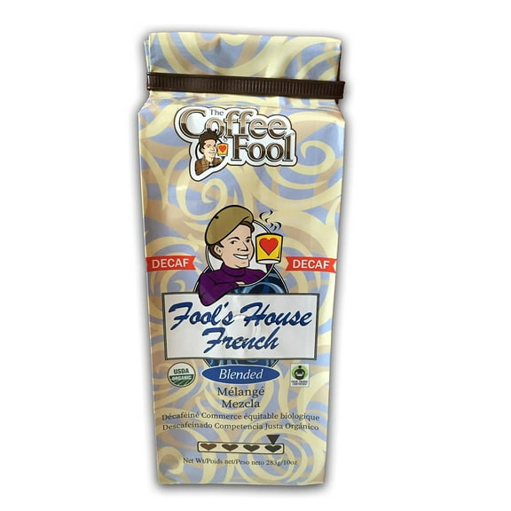 Coffee Fool's Decaf Organic Fair Trade House French (Very Fine Grind)