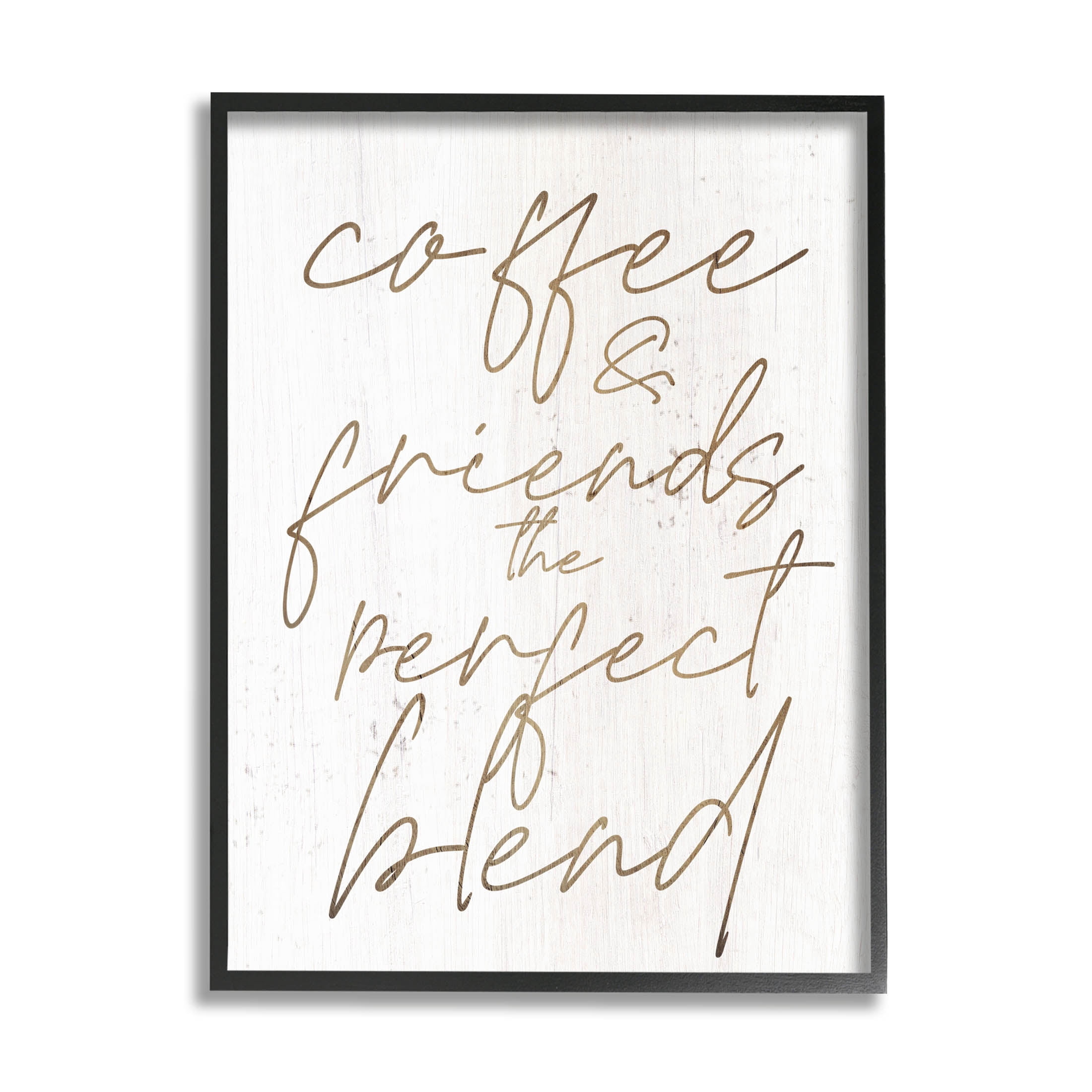 Coffee & Friends Perfect Blend Phrase Inspirational Graphic Art Black Framed Art Print Wall Art