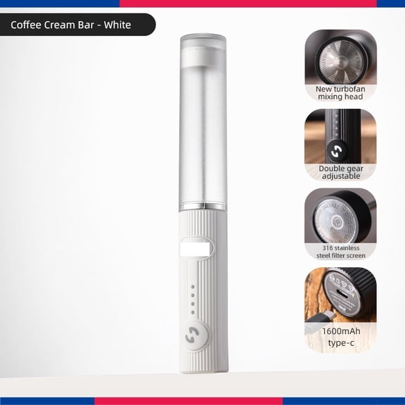 Coffee Frother USB Rechargeable 2 Speeds Foam Maker Coffee Milk Mixer Electric Handle Blender Egg Beater Cooking Tools ,Easy to Operate