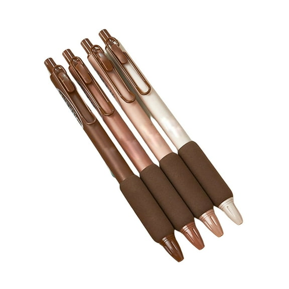 Coffee Gel Pens (Aesthetic Writing Pens, Patterned Ballpoint Pens), 4 Coffee-Pattern Gel Pens Write Smoothly, 4Pcs Gel Pen St 0.5mm Nib Coffee Pattern, By Meiiso
