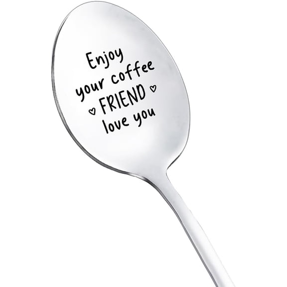 Coffee Gifts for Best Friends Spoon Gift for Women Girls Friendship Gifts for Best Friend Enjoy Your Coffee Friend Love You Spoon for BFF Bestie Tea Coffee Lovers Gift Ideas