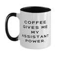 thumbnail image 1 of Coffee Gives Me My Assistant Power. Two Tone 11oz Mug, Assistant Present From Friends, Unique Idea Cup For Coworkers, Appreciation gifts for assistant, Appreciation gifts for administrative assistant,, 1 of 2