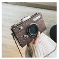 thumbnail image 1 of Coffee Glitter Camera Shaped Crossbody Bag, Evening Clutch Purse for Women, 1 of 8