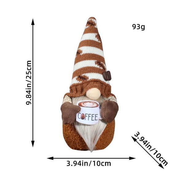 Coffee Gnome Plush Decor For Tiered Tray Kitchen Coffee Bar Coffee Gnome Holiday Decoration For Cafe, Coffee Gift For Coffee Lover