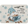 Coffee Gnome Rustic Get Cozy Coffee Beans Snowflakes Indoor Doormat Non