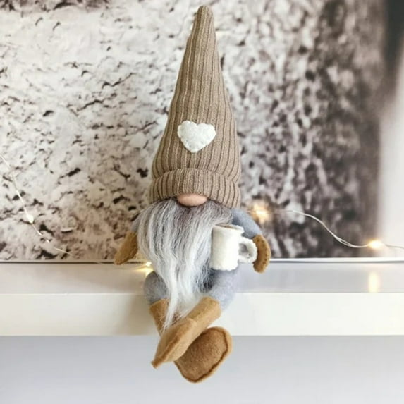 Coffee Gnomes Coffee Bar Decor Gnome Swedish Tomte Coffee Station Collectible Figurines Plush Coffee Table Decor for Living Room Kitchen, 1PC