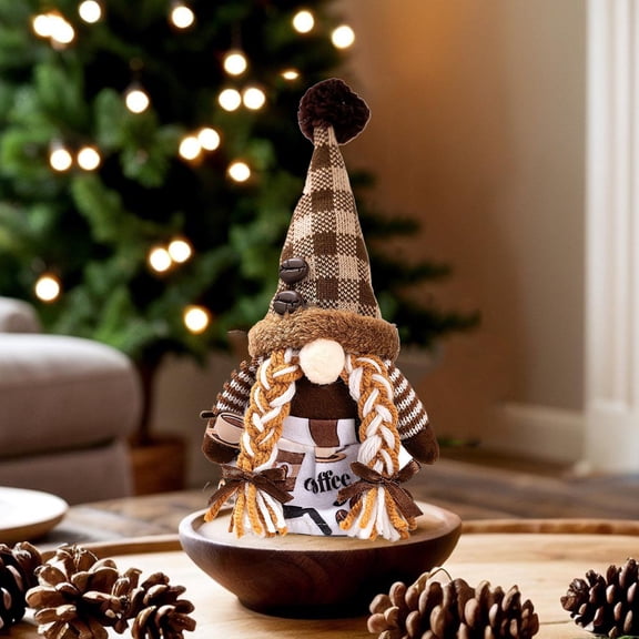 Coffee Gnomes Figurines -Swedish Tomte Elf Dwarf Decor, Coffee Bar Station Decor Collectible Figurines,Unique Themed Gnomes Gifts Decorative Trays Decoration for Home Office