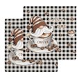 thumbnail image 1 of Coffee Gnomes Kitchen Dish Towels for Drying Dishes Set of 2, Farmhouse Brown Bean Plaid Black Grey Waffle Weave Microfiber Hand Tea Bathroom Towels Quick Dry & Absorbent Towel 12x12, 1 of 7