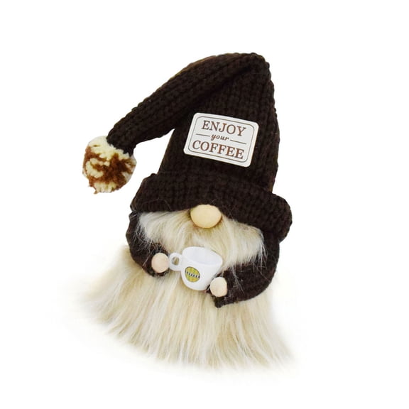 Coffee Gnomes Plush Decorations Handmade Scandinavian Swedish Tomte Figurine Farmhouse Decors for Kitchen Tiered Tray
