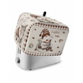 thumbnail image 1 of Coffee Gnomes Toaster Cover 2 Slice, Small Kitchen Appliance Covers, Farmhouse Brown Plaid Teacup Beans Toaster Oven Cover with Loop, Bread Machine Cover Polyester Dust Cover Protection, 1 of 4