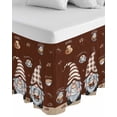 thumbnail image 1 of Coffee Gnomes Wrap Around Bed Skirts for Queen Bed 16" Drop, Bed Skirt with Adjustable Elastic Belt Dust Ruffle Bed Valance for Bedroom Hotel Luxury Coffee Beans Cups Brown Bed Frame Cover, 1 of 7