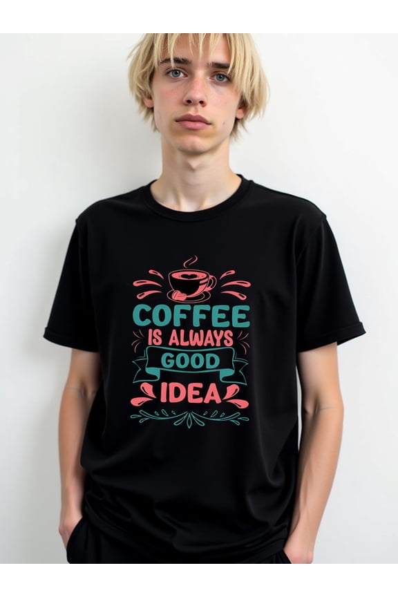 Coffee Good Idea Tee men comfort colors tshirt black top short New spring and autumn trendy printed T-shirts Classic Unisex Shirt Printed tshirts