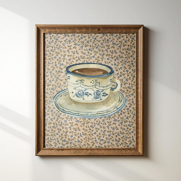 Coffee With Grandma Print, Trendy Decor, Abstract Vintage Painting, Cottagecore Decor, Wall Art Wall Art, Modern Wall Decor For Living Room, 8x12 UNFRAMED