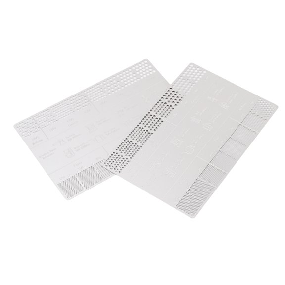 Coffee Grind Size Measuring Ruler Tool, Stainless Steel Coffee Powder Reference Card (2 Pack)