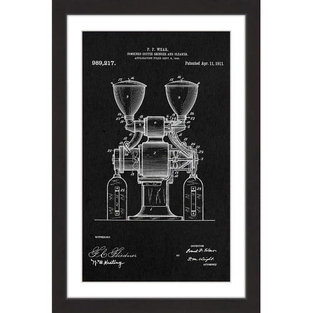 "Coffee Grinder 1911 Black Paper" Framed Painting Print