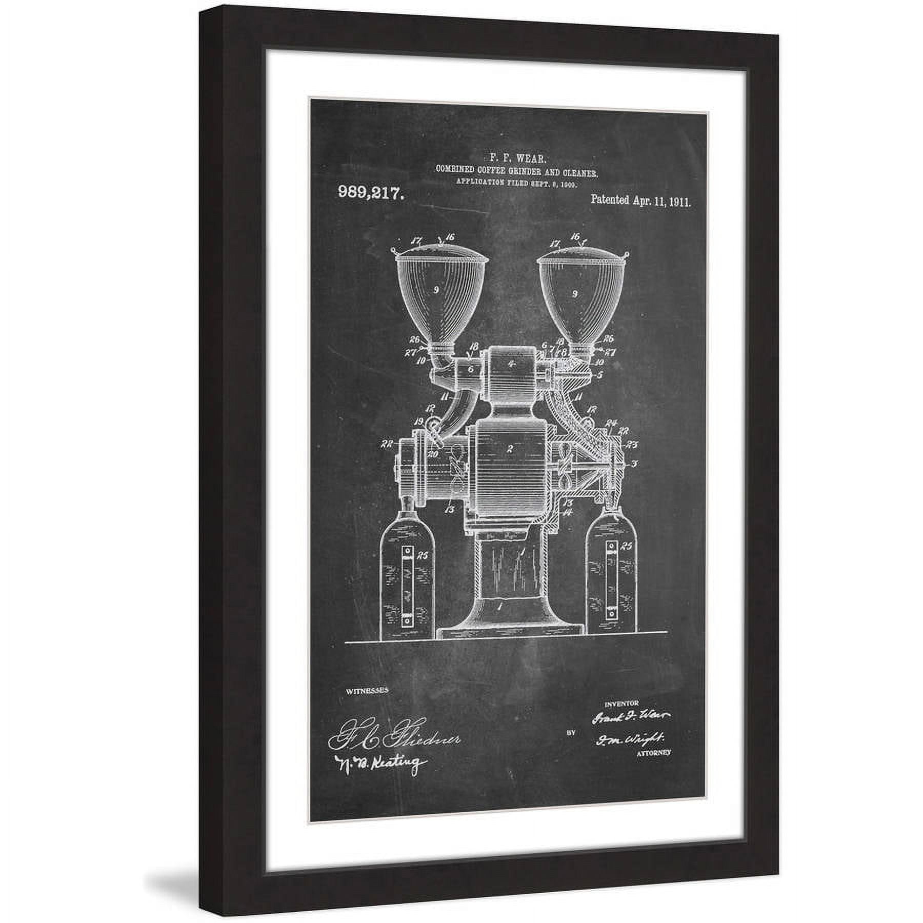 "Coffee Grinder 1911 Chalk" Framed Painting Print