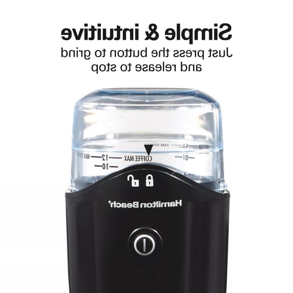 Coffee Grinder Black - 80410: Electric Blade Grinder for Coffee Beans, Medium Grind, 12 Cup Capacity