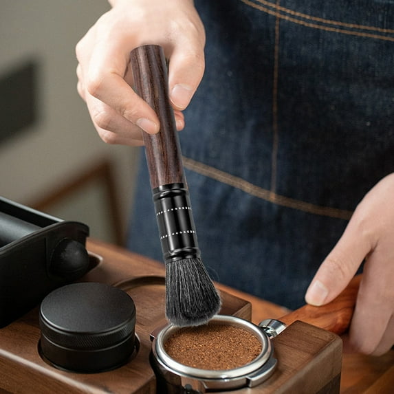 Coffee Grinder Cleaning Brush Solid Wood Handle | Nylon Bristles | 6.65in Precision Brush for Espresso Machine Crevices | Durable, High-Efficiency Coffee Tool