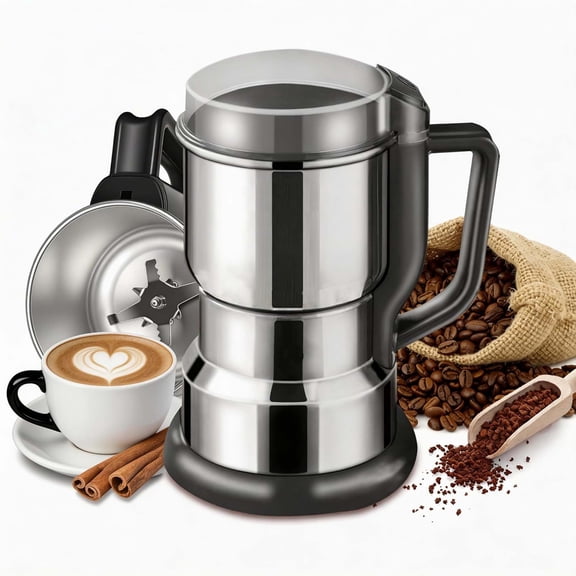 Coffee Grinder Electric, 300W Spice Grinder for Fine Powder, 14oz Large-Capacity Beans Herb Grinders with 304 Stainless Steel Blades, Grain Mills for Home Use
