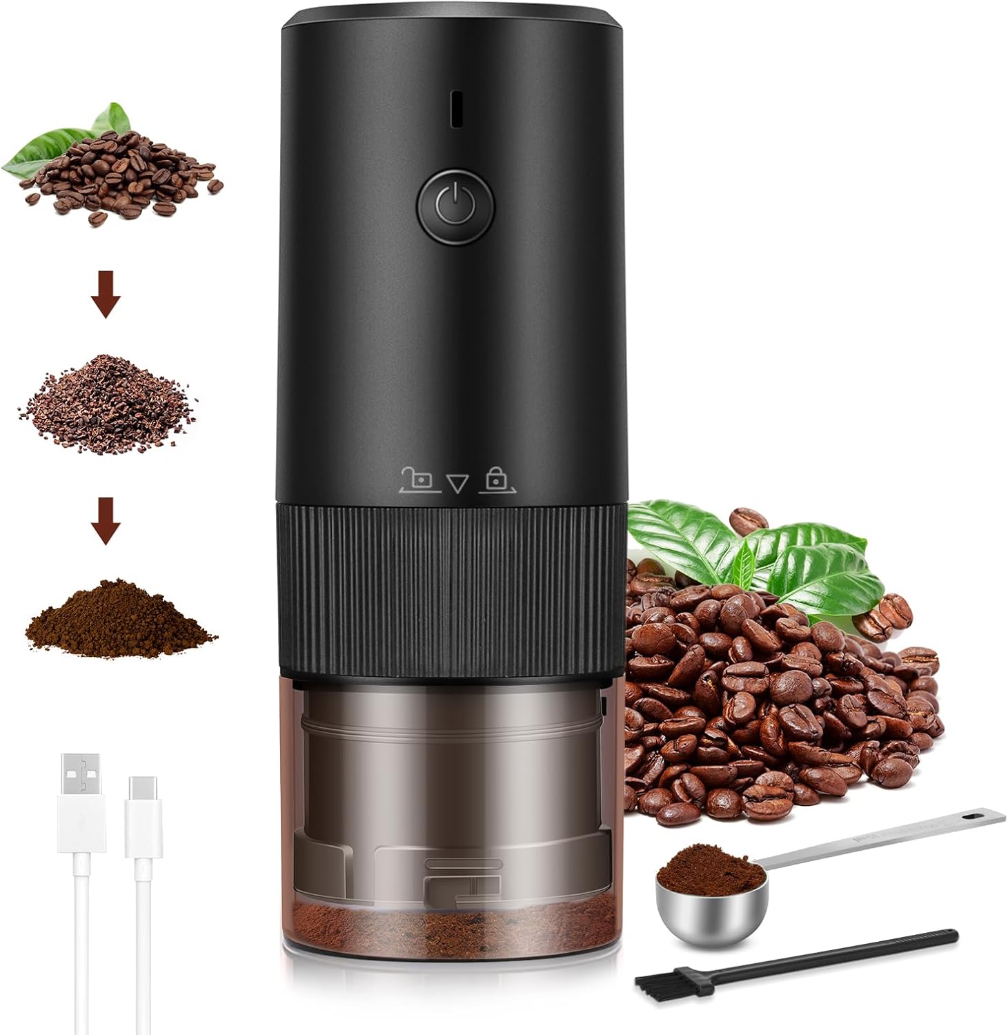 Coffee Grinder Electric, Burr Coffee Grinder, Stainless Steel Coffee