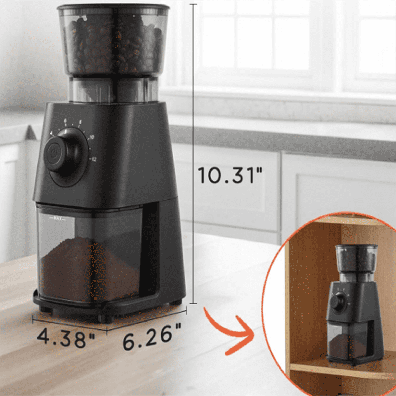Coffee Grinder Electric, Conical Burr Coffee Bean Grinder with 30 Grind Settings