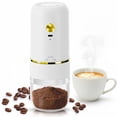thumbnail image 1 of Coffee Grinder Electric, Electric Coffee Grinders Mannual for Home Use, Adjustable & Portable, Stainless Steel, White, 1 of 10