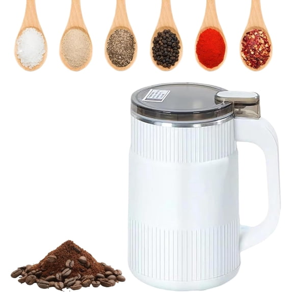 Coffee Grinder Electric for Home Use: Small Spice Grinder Electric Fine Powder,Multifunctional Coffee Bean Grinder Fine Grinding,Pet Food Grinder,110V,500ML/17oz (White)
