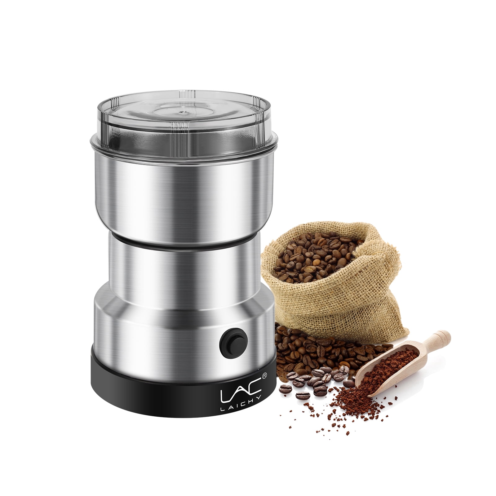 Coffee Grinder Electric, Mini Spice Grinder, 150W 10s Fast Grinding, Dry Grain Mill for Spices Seeds Rice Beans Seasonings, with Stainless Steel Blade