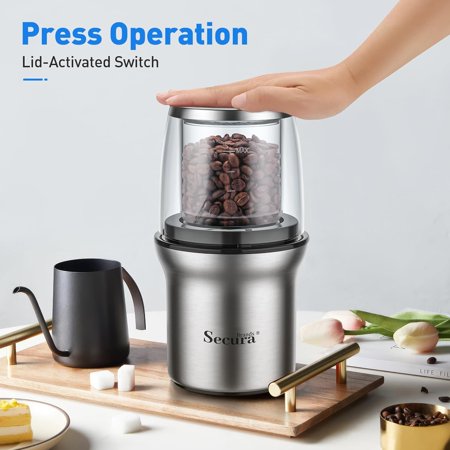 Coffee Grinder Electric Spice Herb Seeds Grinder with Two Glass Bowl, Dry and Wet Grinder