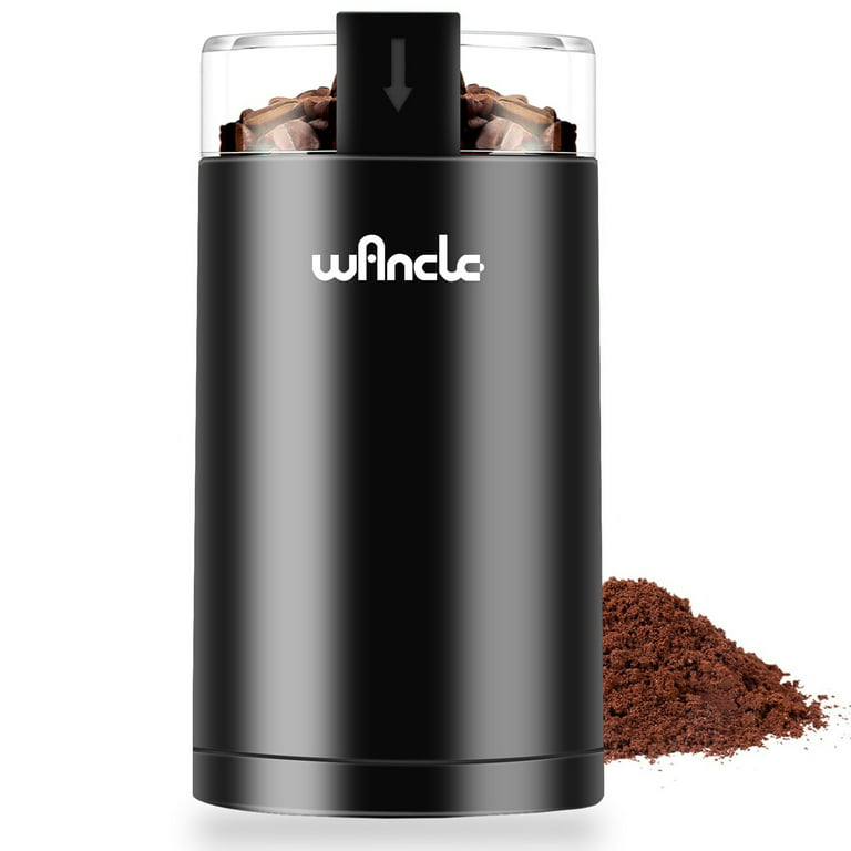 Coffee Grinder, Quiet Spice Grinder, Electric Portable Coffee Bean Grinder  with Brush, Portable Electric Burr Coffee Grinder (Black)