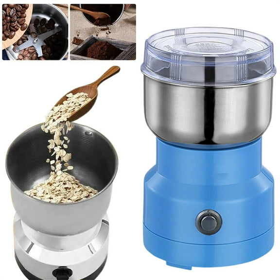 Coffee Grinder TASTAN Stainless Steel Grain Grinder - Electric Powder Mill for Coffee, Nuts & Spices, High-Speed Dry Grinding with Adjustable Coarseness, Compact Kitchen Appliance, Light Blue