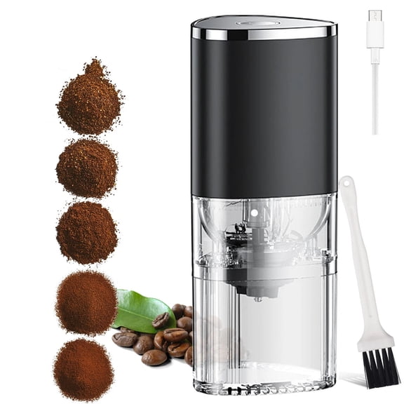 Coffee Grinders for Home USE, Coffee Grinder, Ccoffee Maker with Grinder Built in USB Charging, Adjustable Coarse/Fine Grinding, Suitable for Various Coffee Brewing Modes black