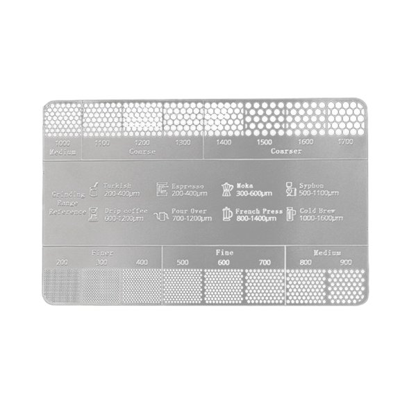 Coffee Grinding Thick Reference Comparison Card Precision Measure StainlessSteel