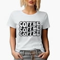 thumbnail image 1 of Coffee, Groovy Retro Wavy Text Merch Gift, White T-Shirt, Large, 1 of 5
