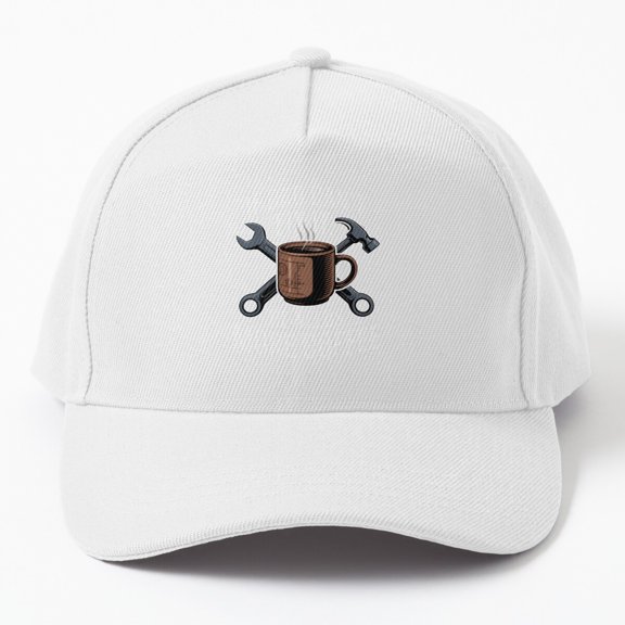 Coffee Handyman Dad Baseball Cap, Father's Day Fix-It Family Caffeine Design, Classic Hat