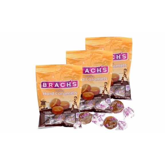 Coffee Hard Caramels, 3.25 oz Bags, 3 Pack, Individually Wrapped Candy