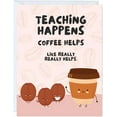 thumbnail image 1 of Coffee Helps Teaching Greeting Card – Humorous Design with Cute Coffee Beans – Blank Inside, Envelope Included – Perfect for Teachers and Coffee Lovers, 1 of 2