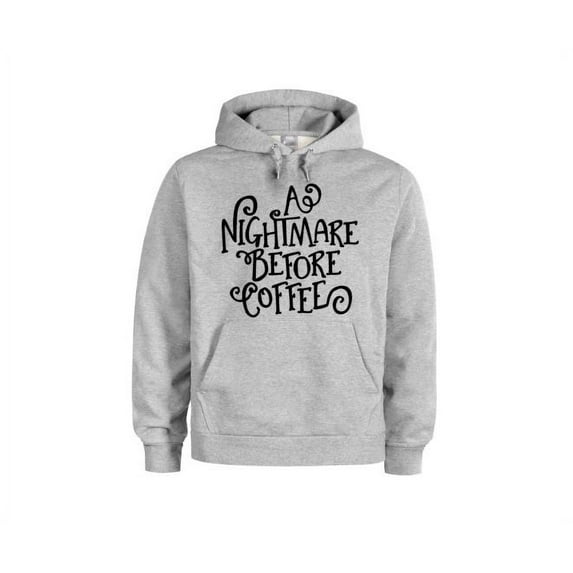 Coffee Hoodie, A Nightmare Before Coffee, Halloween Hoodie, Unisex Hoodies, Halloween Apparel, Coffee Lover, Fashion, Trick Or Treat, Coffee, Grey (Black Text), LARGE