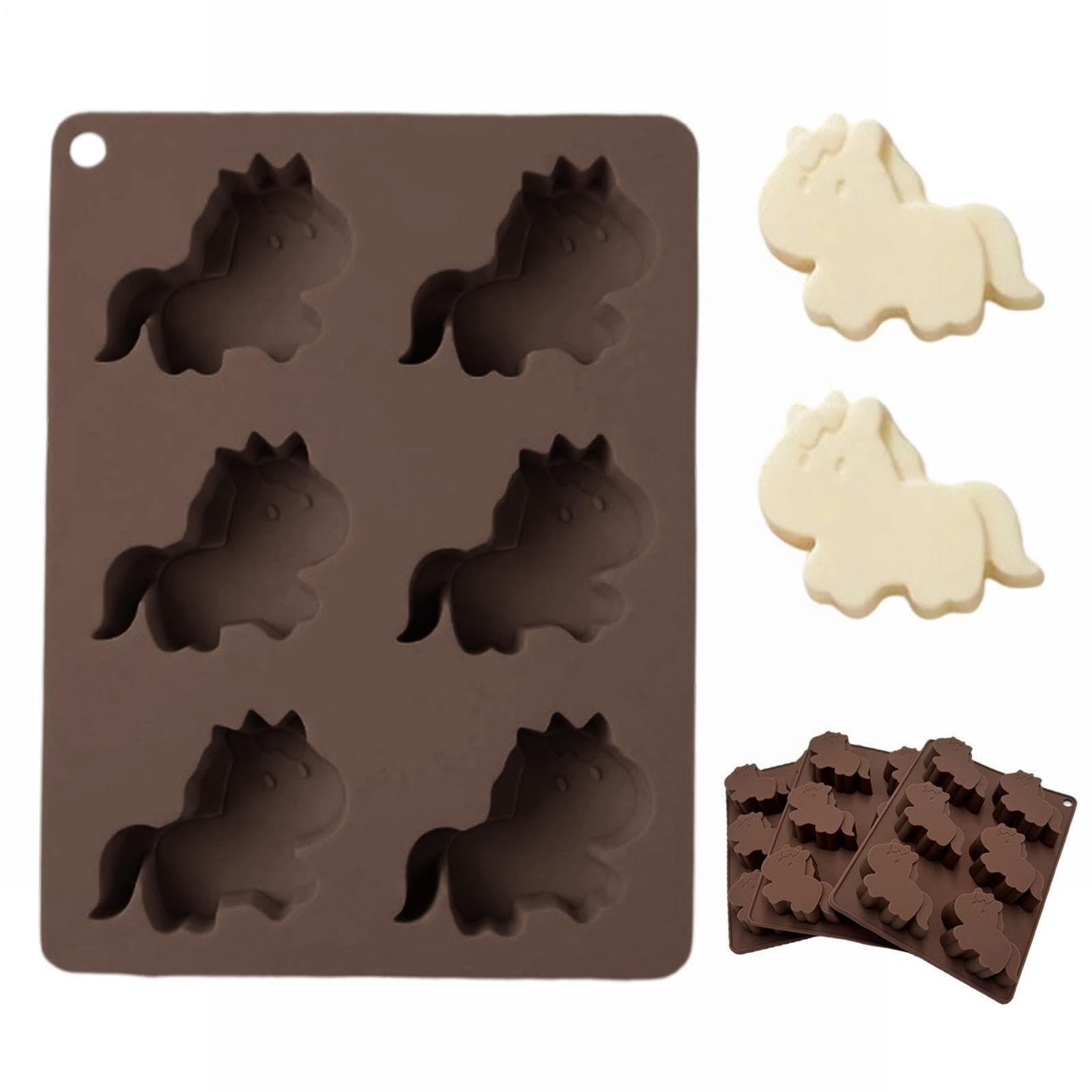 Coffee Horse Shaped 6 Cavity Chocolate Mold – Silicone Mould for Candy ...