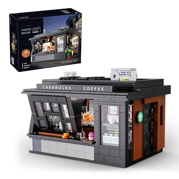 Coffee House - Building Blocks,768 PCS LED Street View Model for Adults