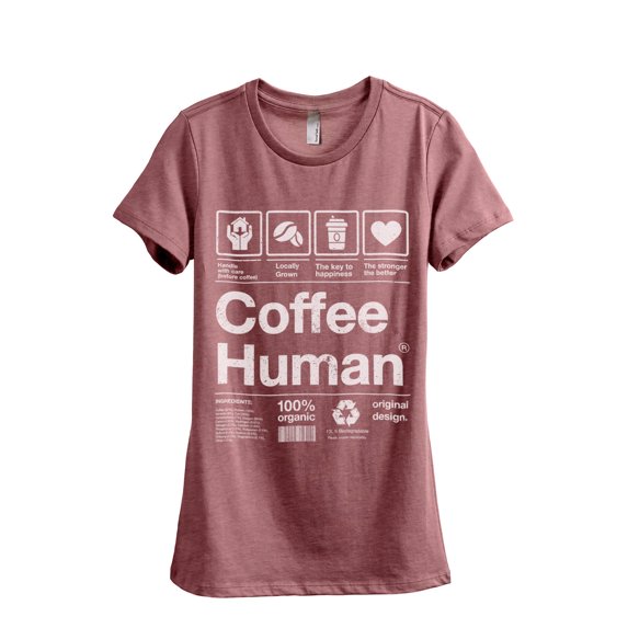 Coffee Human Women's Fashion Relaxed T-Shirt Tee Heather Rouge Small