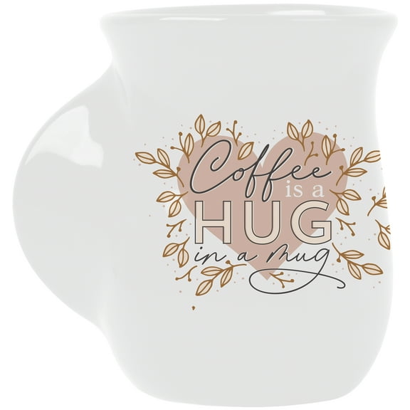 Coffee Is Hug Classic White 16 ounce Porcelain Ceramic Handwarmer Cozy Mug