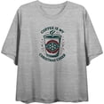 thumbnail image 1 of Coffee Is My Christmas Cheer Women's Heather Gray Crew Neck Short Sleeve Crop Tee-Medium, 1 of 6