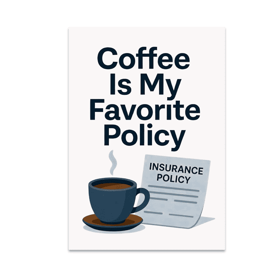 Coffee Is My Favorite Policy - Insurance Agent - 13x19 Poster Print