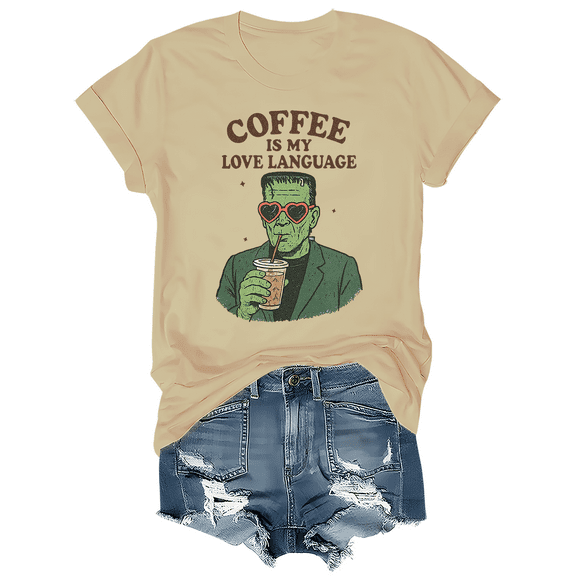 Coffee Is My Love Language Shirt Funny Halloween T-Shirt