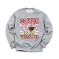thumbnail image 1 of Coffee Is My Valentine Unisex Gray Sweatshirt Funny Valentine's Day Love Holiday Sweater, 1 of 2