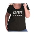 thumbnail image 1 of Coffee Is My Valentine Womens Plus Size Scoopneck T, 1 of 1